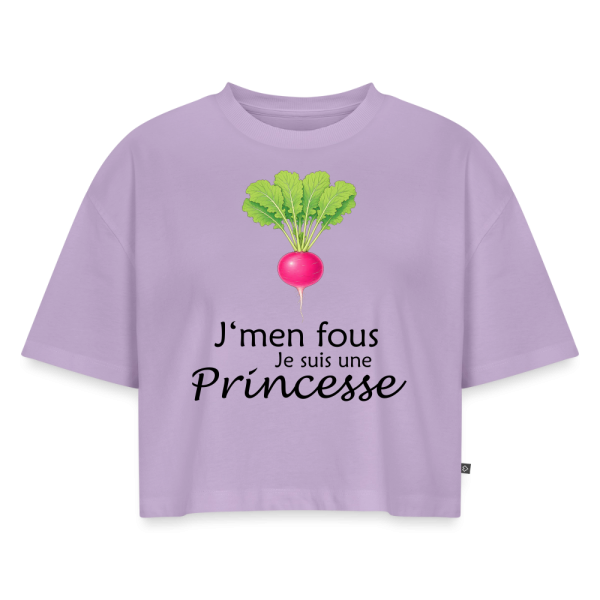 T-shirt oversize bio femme – « J’men fous, je suis une princesse »