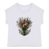 T-shirt femme biologique manches à revers - Bouquet de fleurs des champs