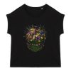 T-shirt femme biologique manches à revers - Bouquet de fleurs des champs