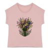 T-shirt femme biologique manches à revers - Bouquet de fleurs des champs