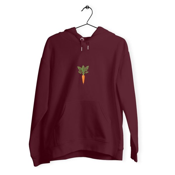 face_bordeaux_4 Sweat à capuche Epais Unisexe - Design Carotte Biologique