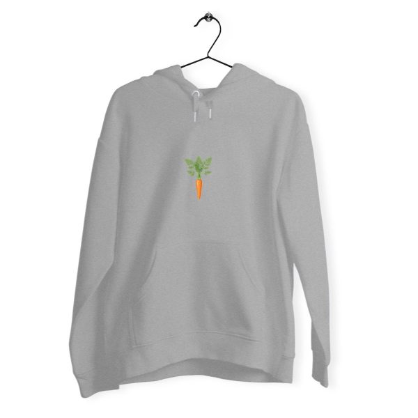 face_gris_2 Sweat à capuche Epais Unisexe - Design Carotte Biologique