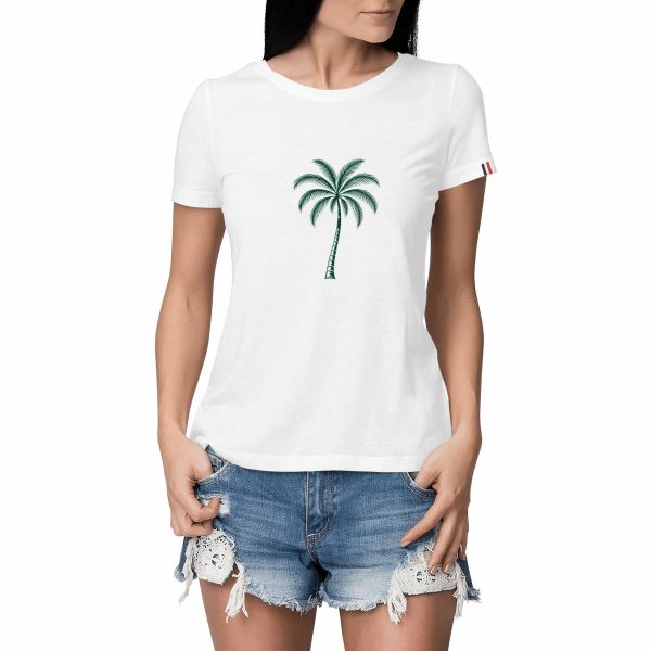 T-shirt Femme Made in France - Design Palmier Tropical